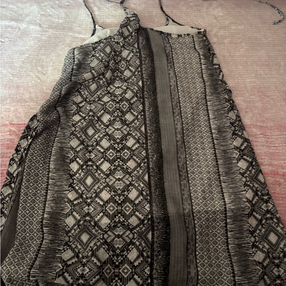 Truth Black and Gray Patterned Midi Dress